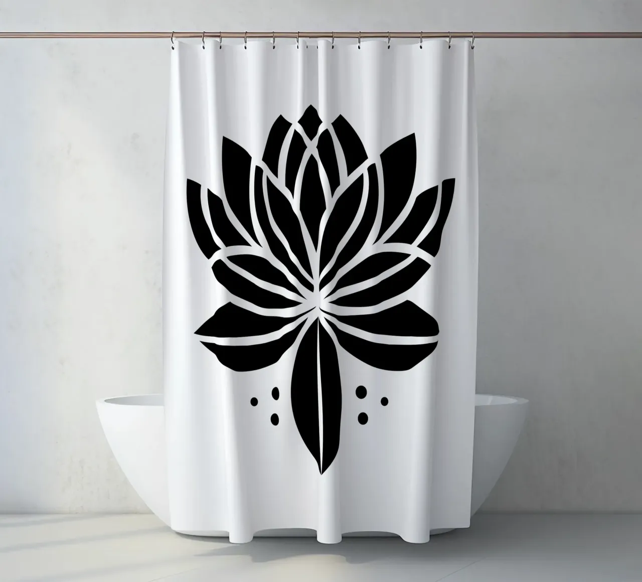 Lotus Serenity – Minimalist Line Art tenda da doccia da Sivaro