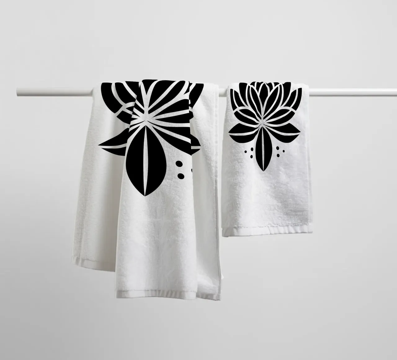 Lotus Serenity – Minimalist Line Art asciugamano da bagno da Sivaro
