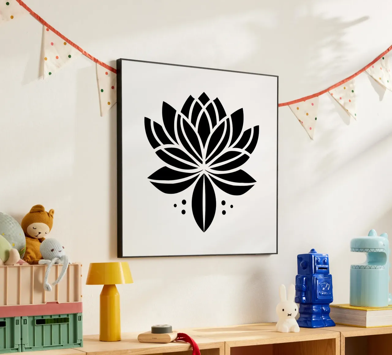 Lotus Serenity – Minimalist Line Art alluminio dibond da Sivaro