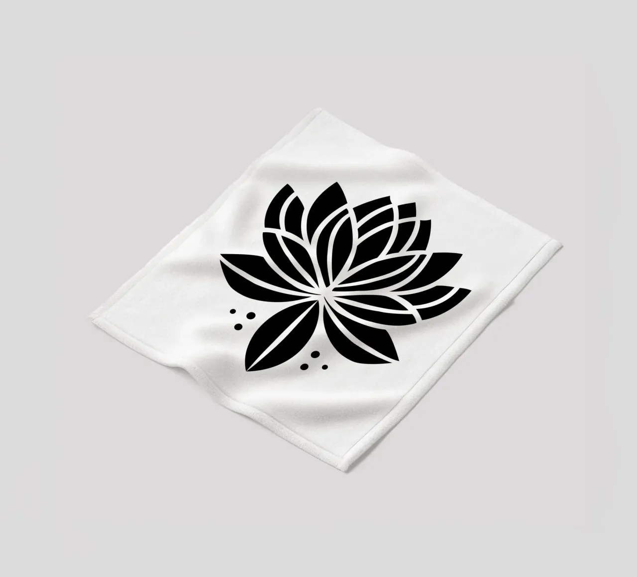 Lotus Serenity – Minimalist Line Art coperta in pile da Sivaro