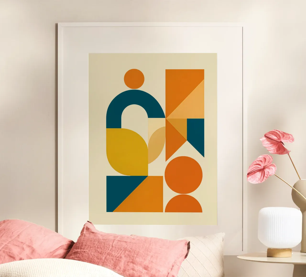 Geometrien des Gleichgewichts Poster mit Aluminium Rahmen von Kiroiharu