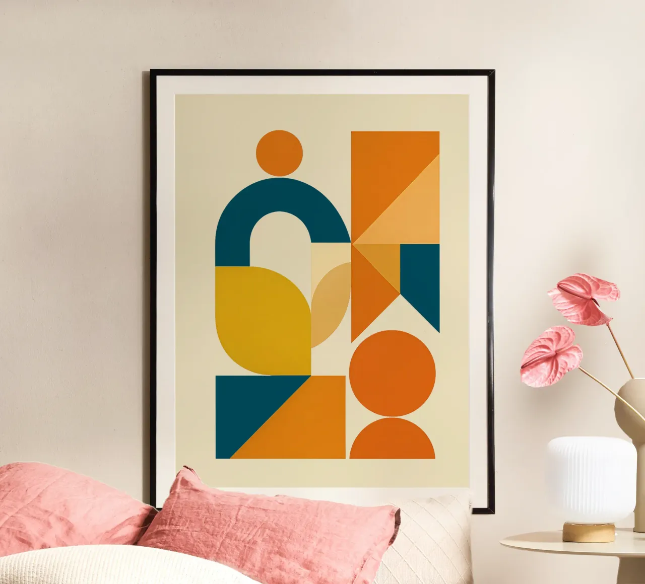 Geometrien des Gleichgewichts Poster mit Aluminium Rahmen von Kiroiharu