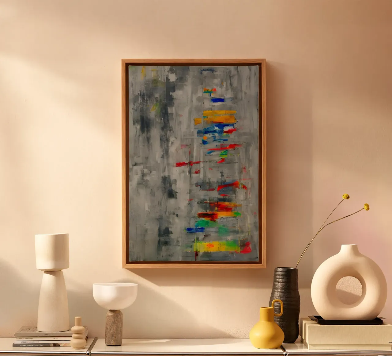 Abstracte muurschildering canvas met Baklijst van ArtDesign by KBK