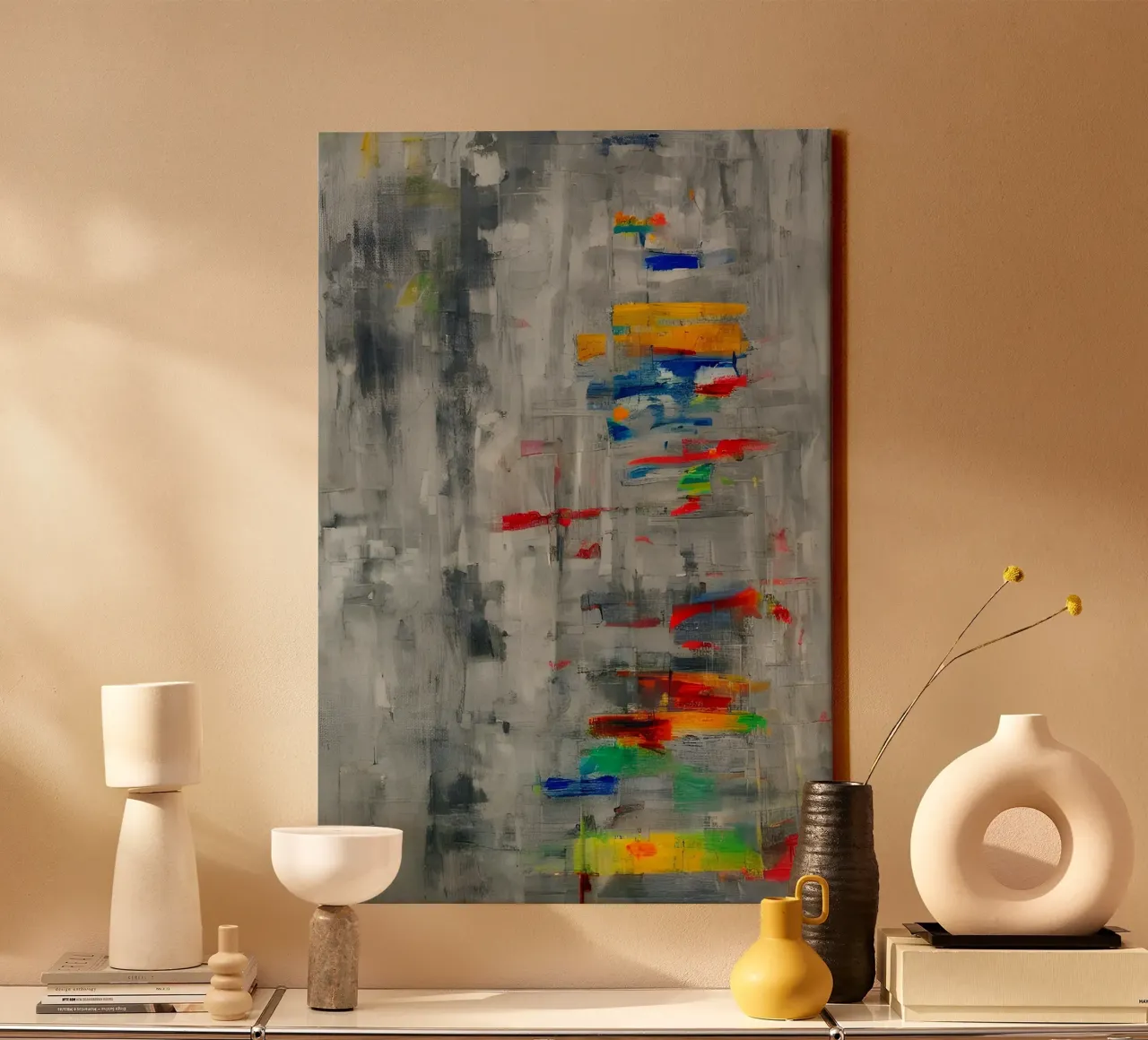 Abstracte muurschildering canvas met Baklijst van ArtDesign by KBK