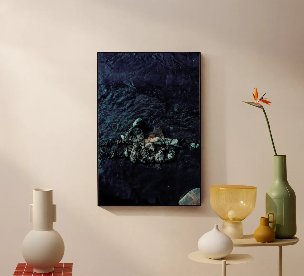 Decorative Blue acrylic glass by Sebastian Hilgetag