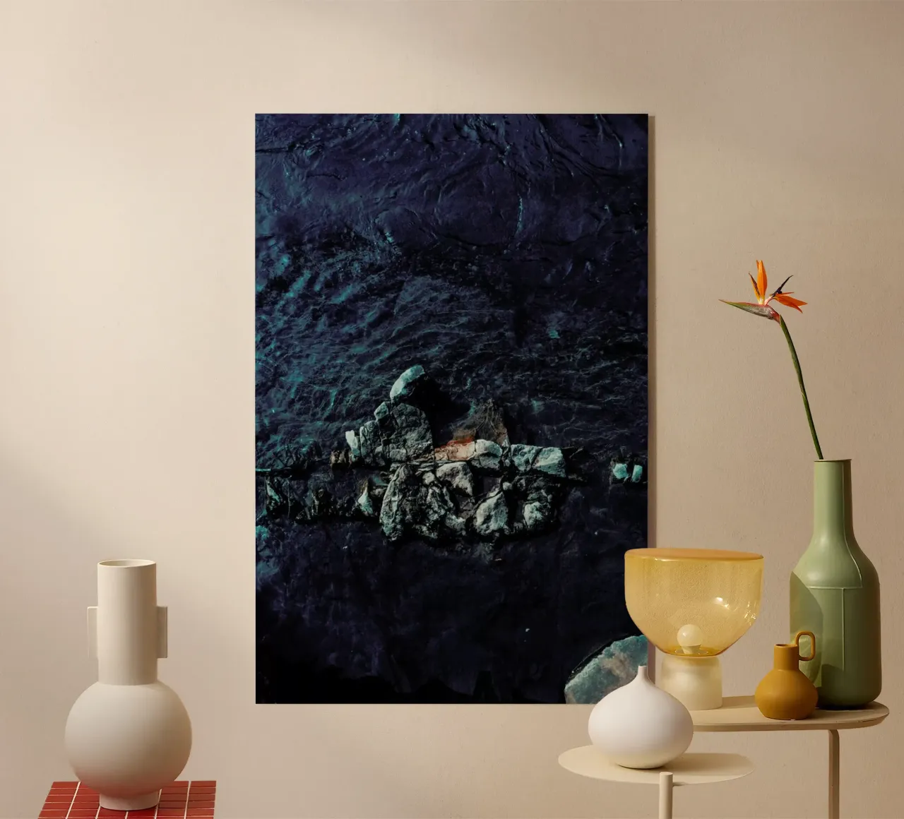 Decorative Blue acrylic glass by Sebastian Hilgetag