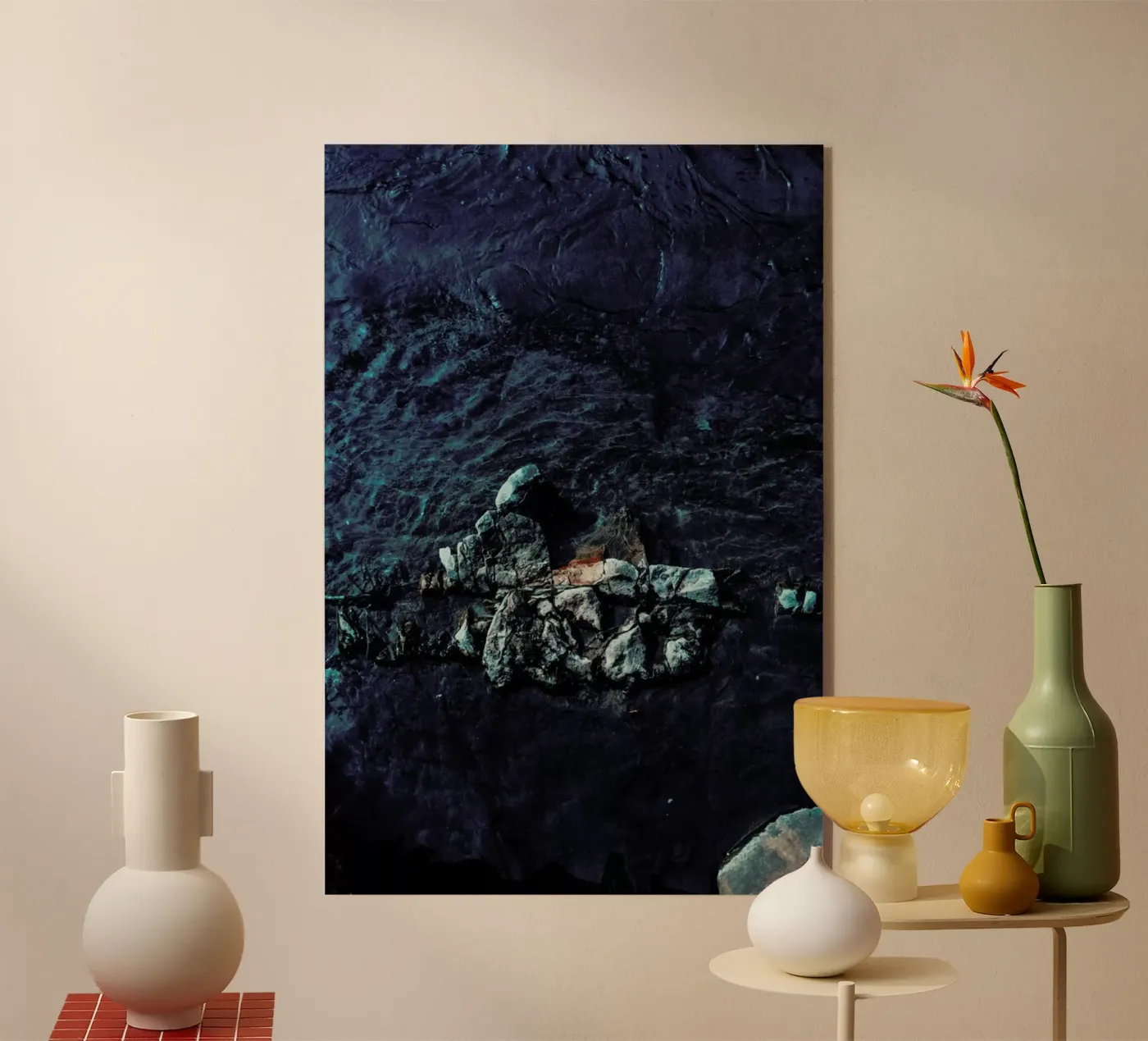 Decorative Blue Acryl-Glas von Sebastian Hilgetag