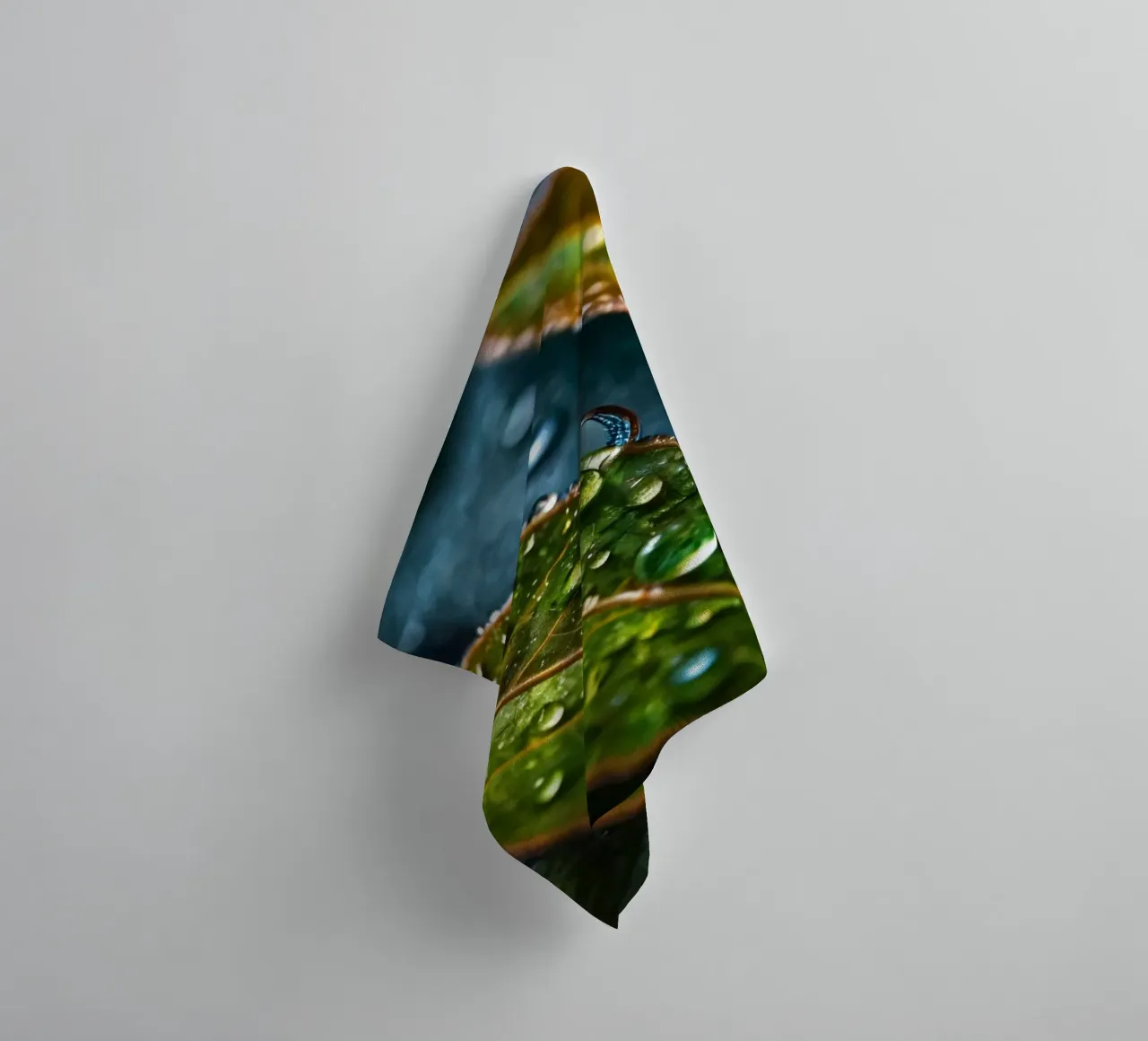 leaves glistening with raindrops after a refreshing rain towel by DesignDoodle