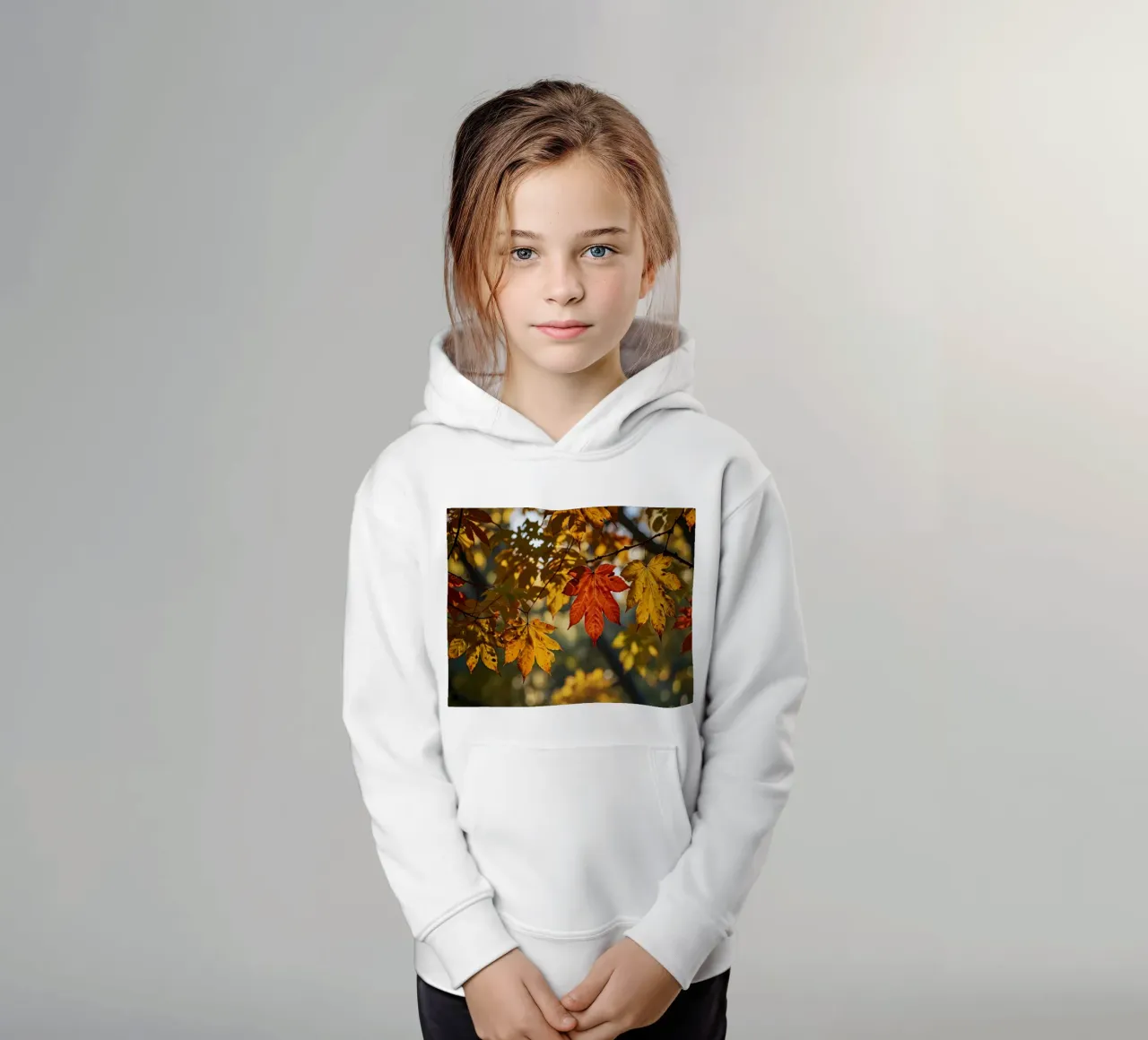 Foglie autunnali colorate in un bosco tranquillo felpa bambino con cappuccio da DesignDoodle