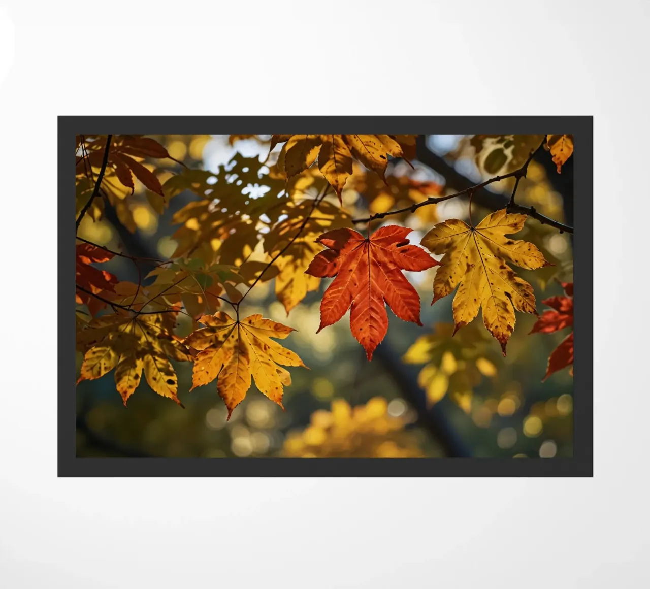 Foglie autunnali colorate in un bosco tranquillo zerbino da DesignDoodle