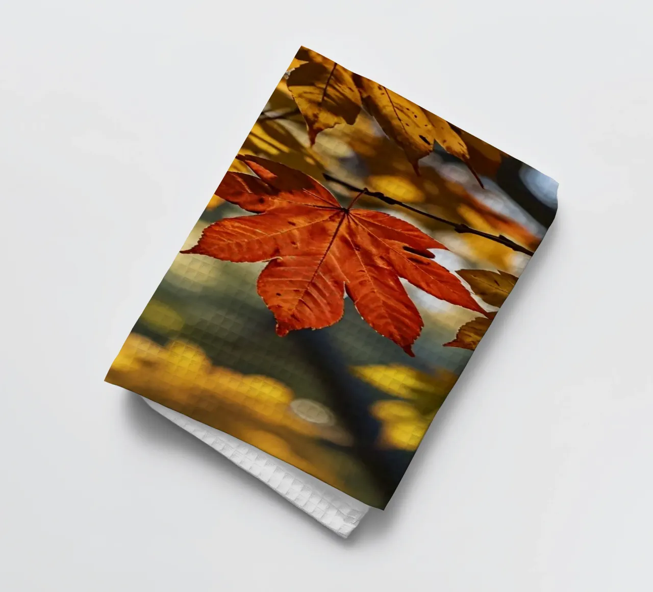 Feuilles d'automne colorées dans une forêt calme torchon de DesignDoodle