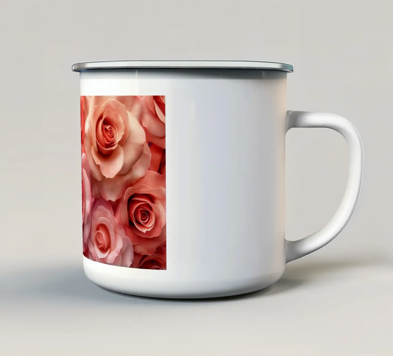 Rose rosse tazza in smalto da Imagine