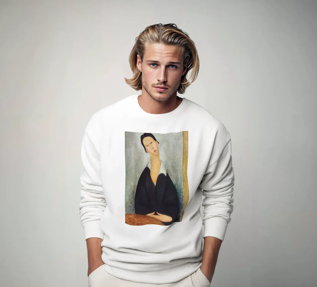 Porträt einer polnischen Frau - Amedeo Modigliani Kunstdruck Sweatshirt von Venus Art