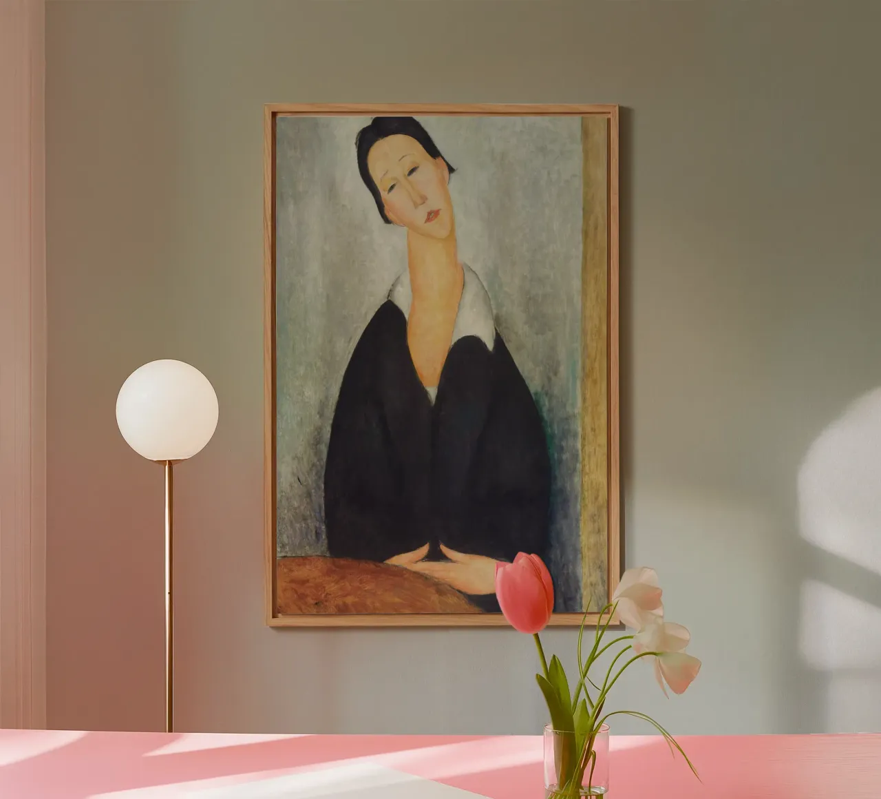 Porträt einer polnischen Frau - Amedeo Modigliani Kunstdruck Alu-Dibond von Venus Art