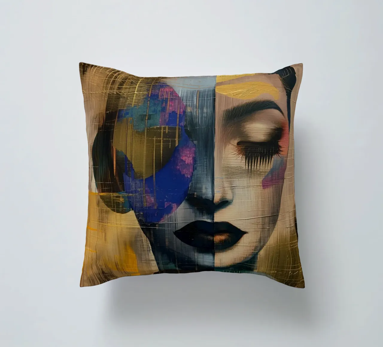 Abstract woman decorative cushion by Imagine