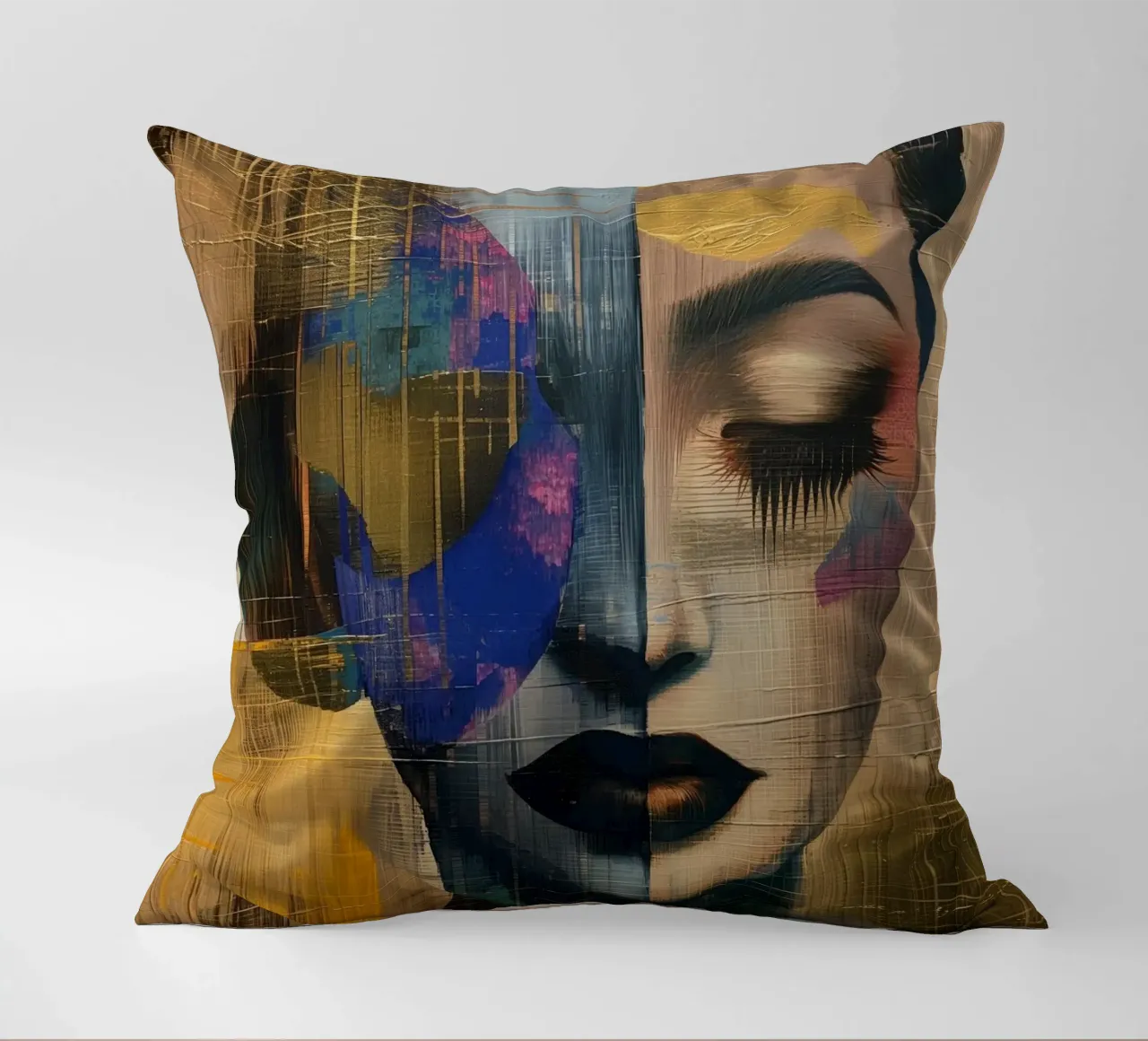 Abstract woman decorative cushion by Imagine