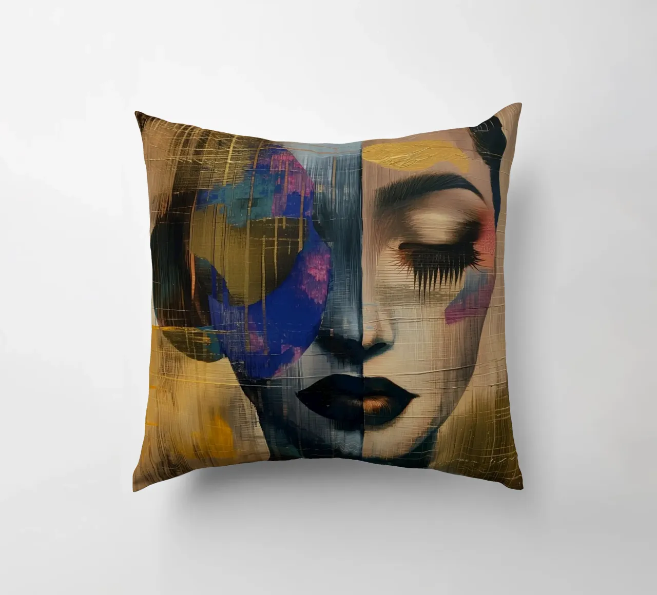 Abstract woman decorative cushion by Imagine