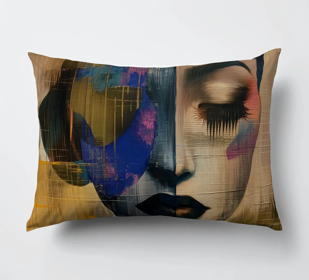 Abstract woman decorative cushion by Imagine