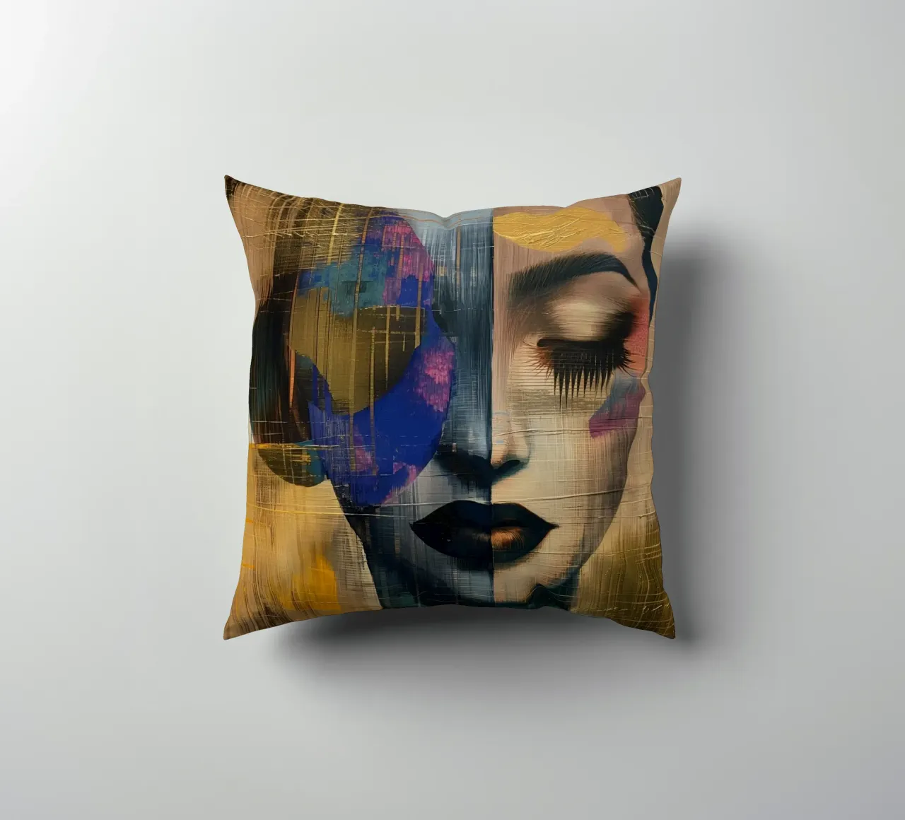 Abstract woman decorative cushion by Imagine