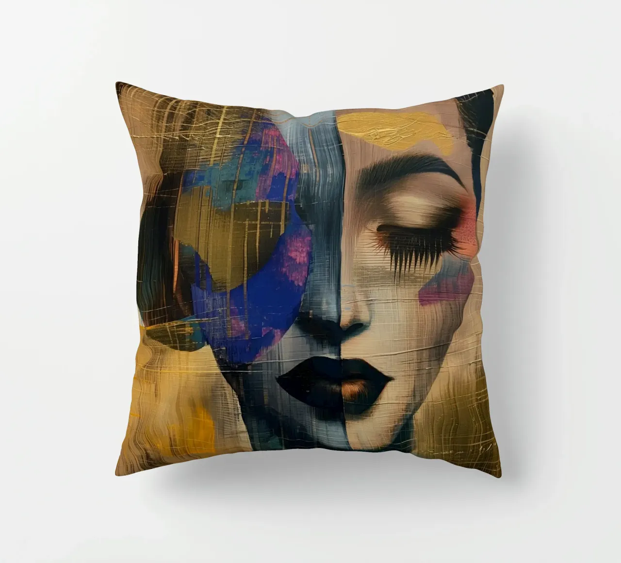 Abstract woman decorative cushion by Imagine