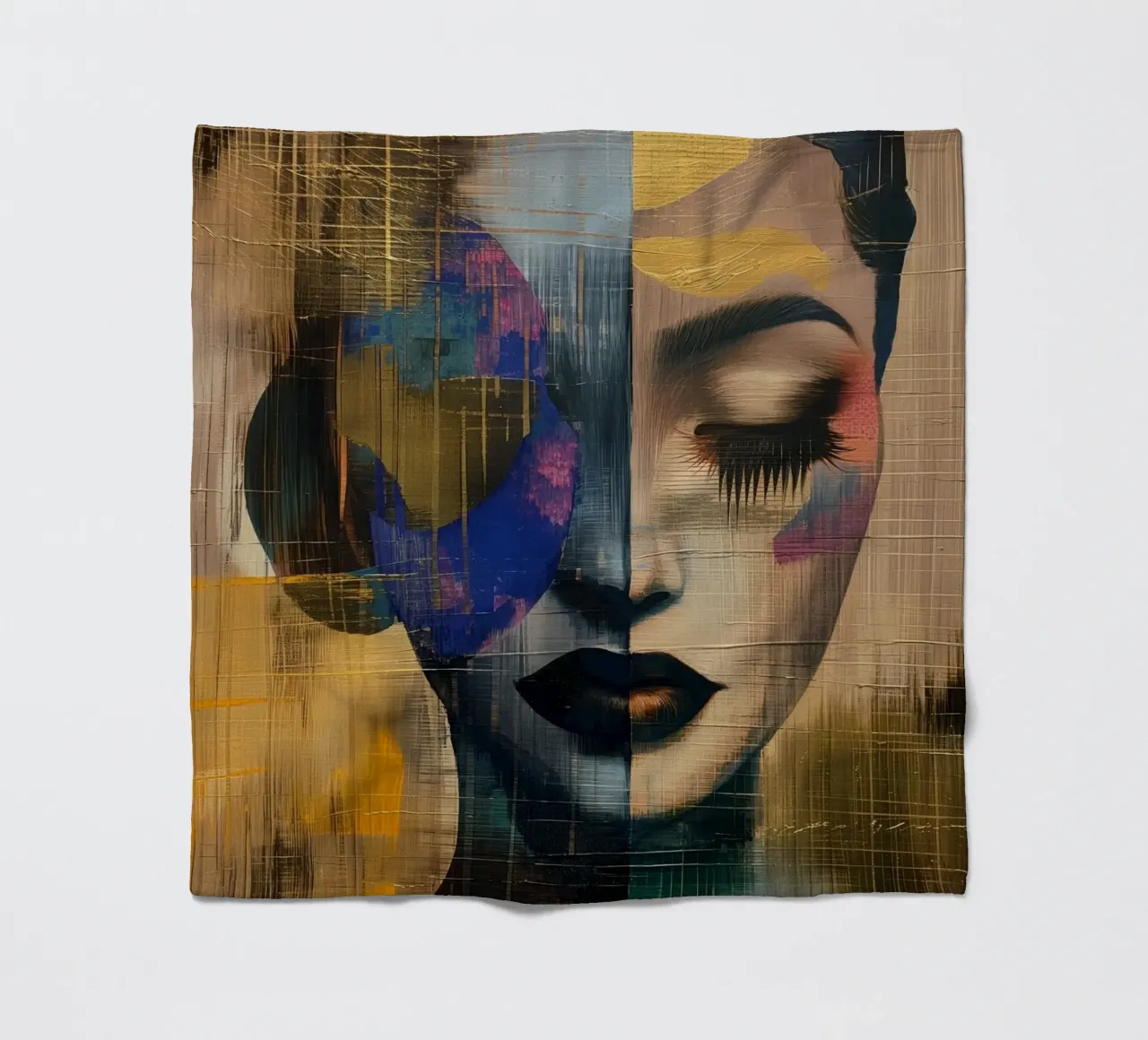 Abstract woman fleece blanket by Imagine