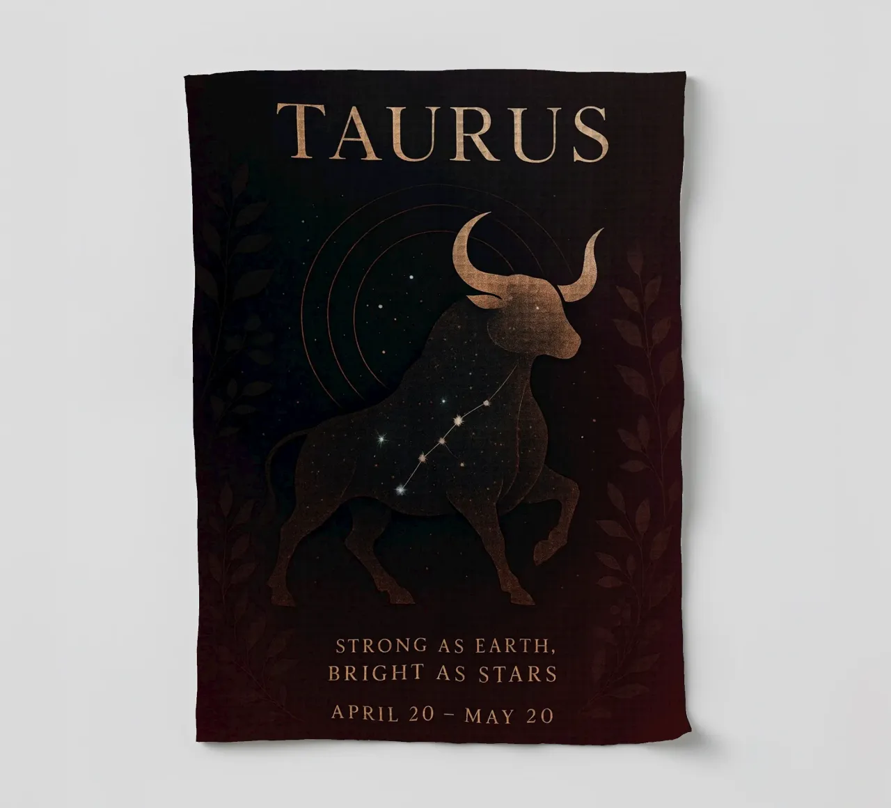 Celestial Taurus: Earth's Steadfast Star tea towel by Mosaic Dialogue