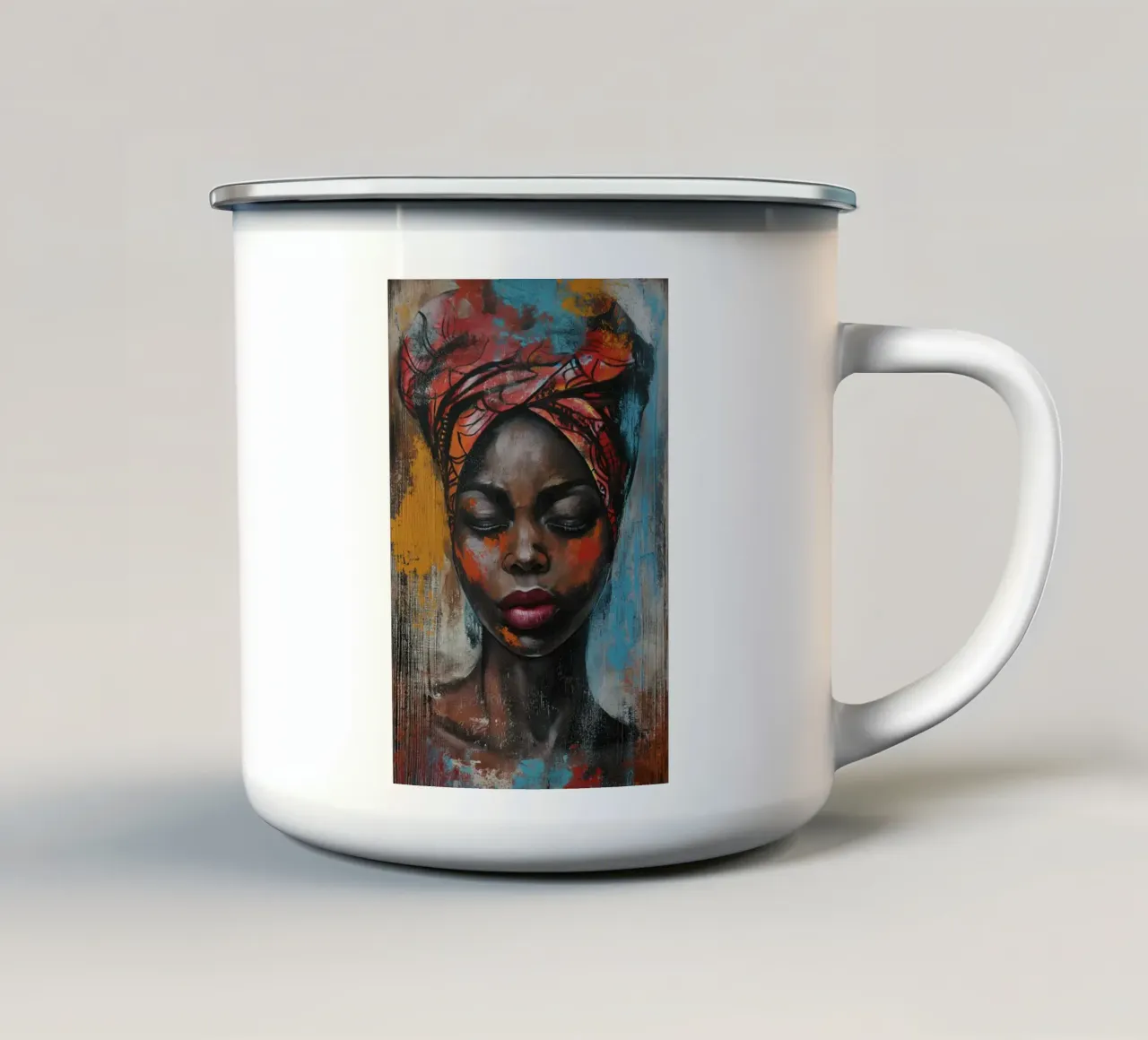 Donna africana tazza in smalto da Imagine