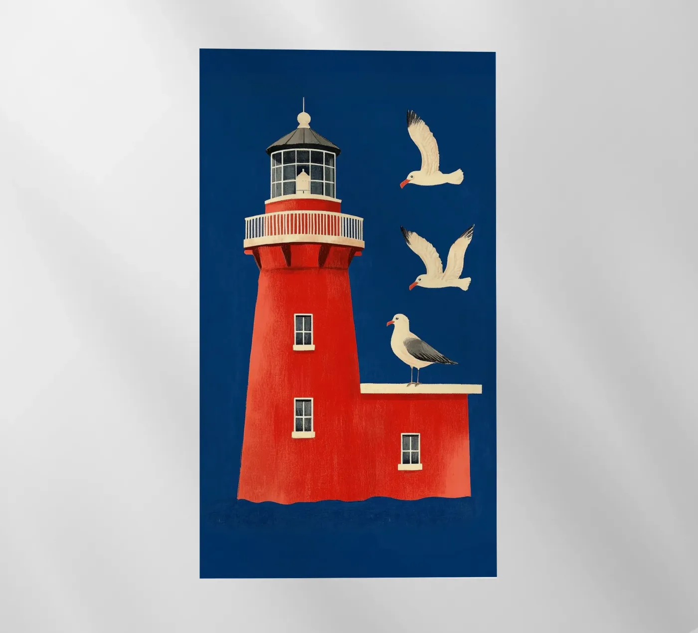 Faro e gabbiani pellicola backlit da Curious Canvas