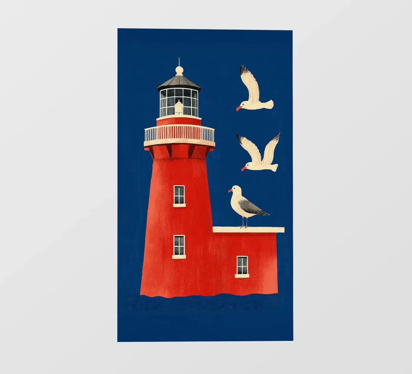 Faro e gabbiani pellicola backlit da Curious Canvas