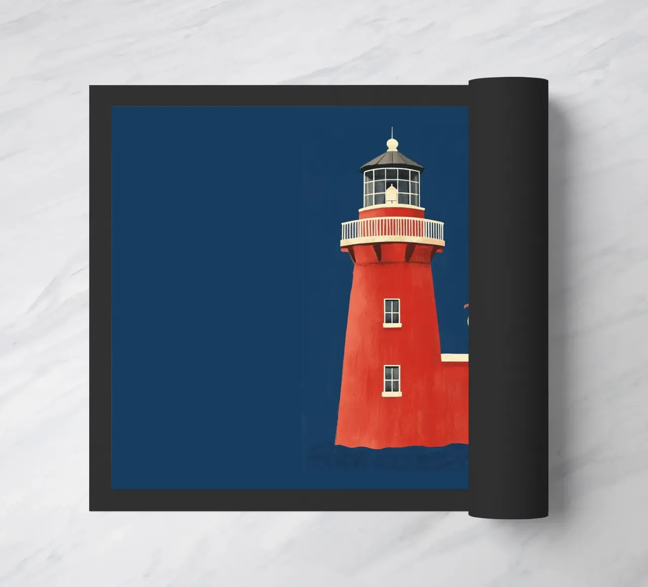 Faro e gabbiani zerbino da Curious Canvas