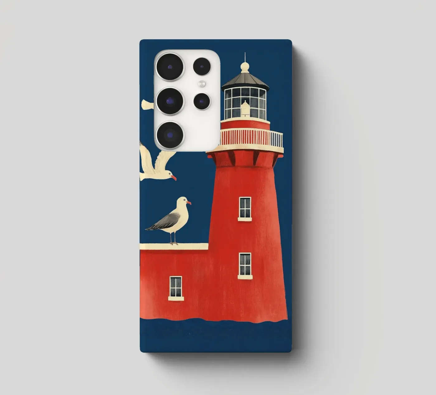 Faro e gabbiani cover samsung da Curious Canvas
