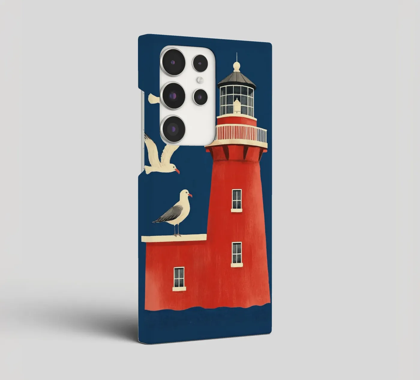 Faro e gabbiani cover samsung da Curious Canvas