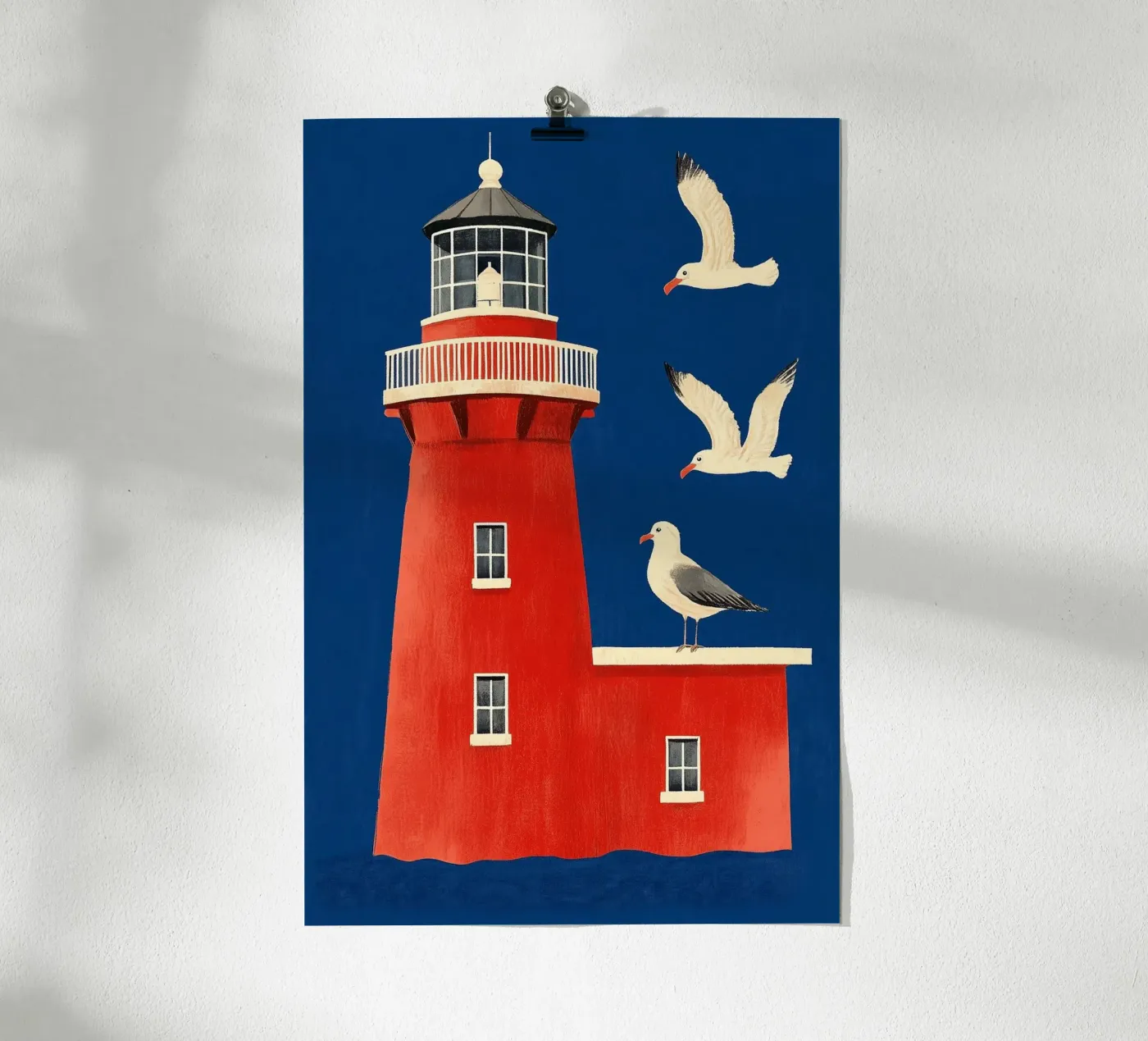 Faro e gabbiani poster da Curious Canvas