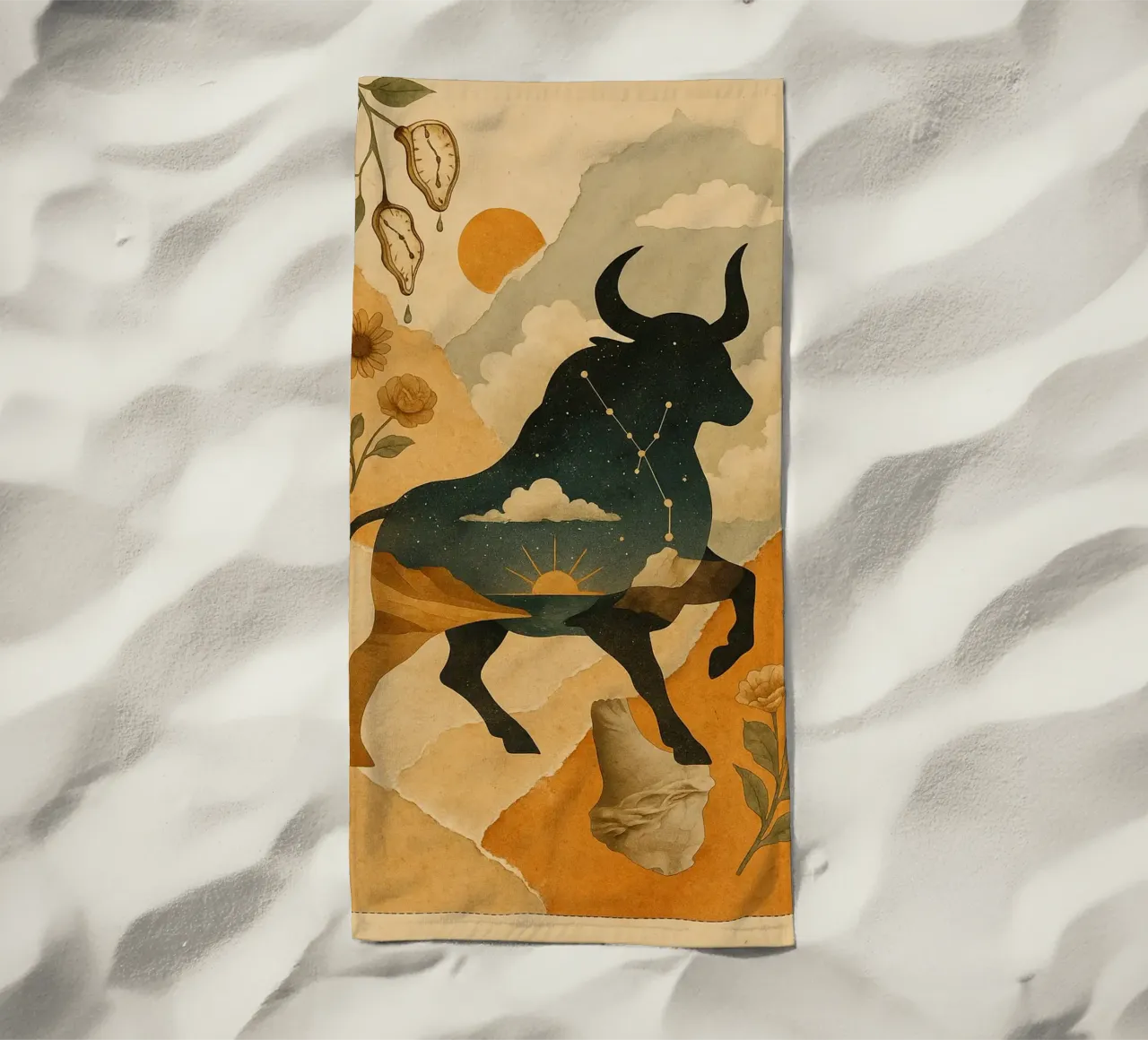 The Cosmic Bull: A Dreamlike Taurus Tapestry telo mare da Mosaic Dialogue