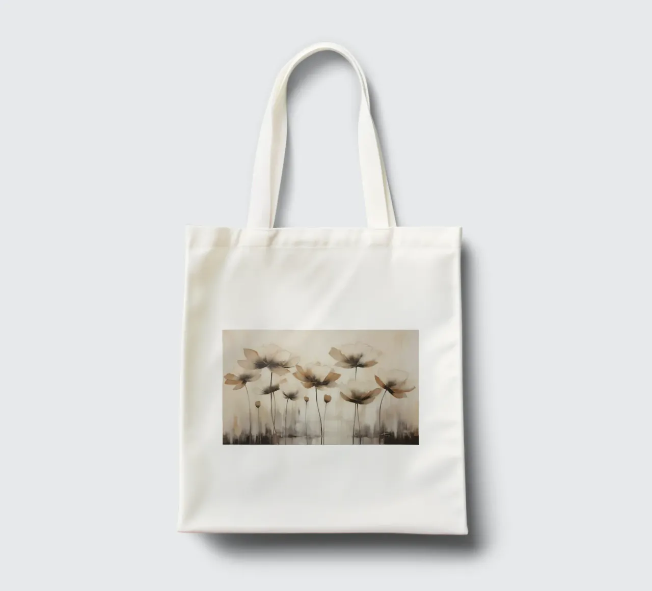 Fiori nei colori del tortora borsa in juta da Imagine