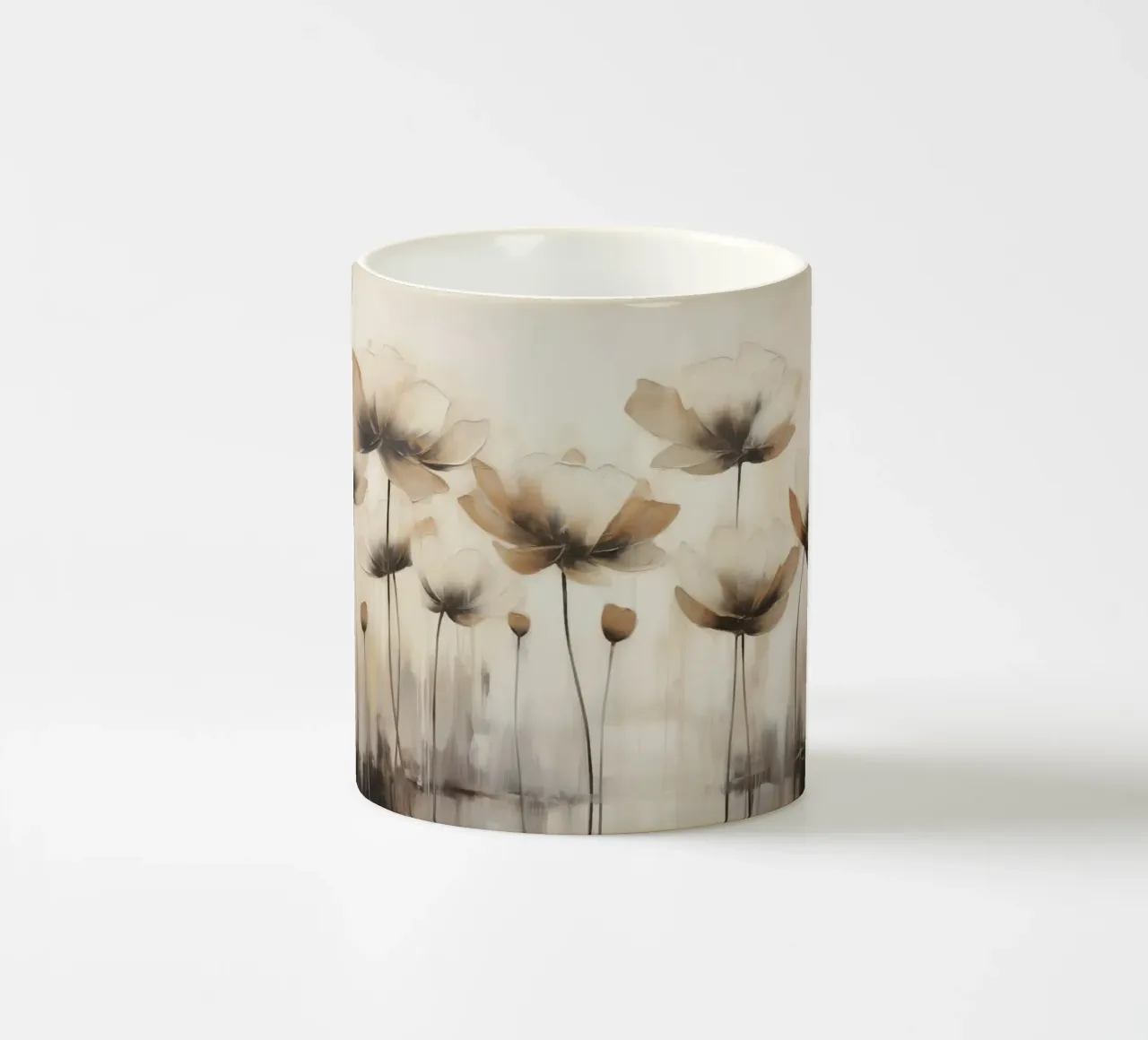 Fiori nei colori del tortora tazza in ceramica da Imagine