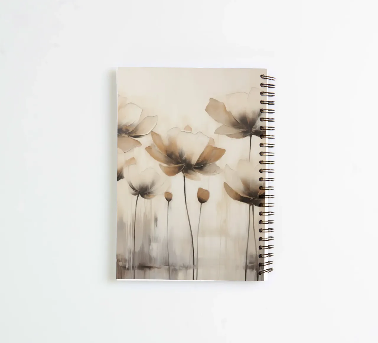 Flowers in taupe colours spiral notebook by Imagine