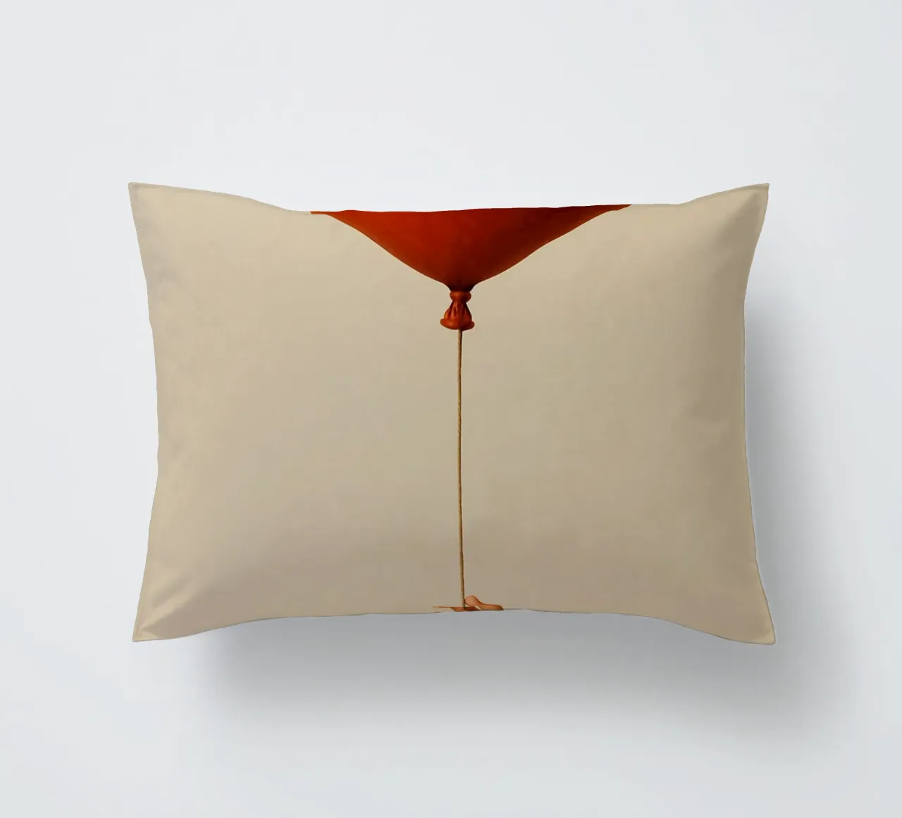 Held by a String: A Terracotta Heart Balloon cuscino da Mosaic Dialogue