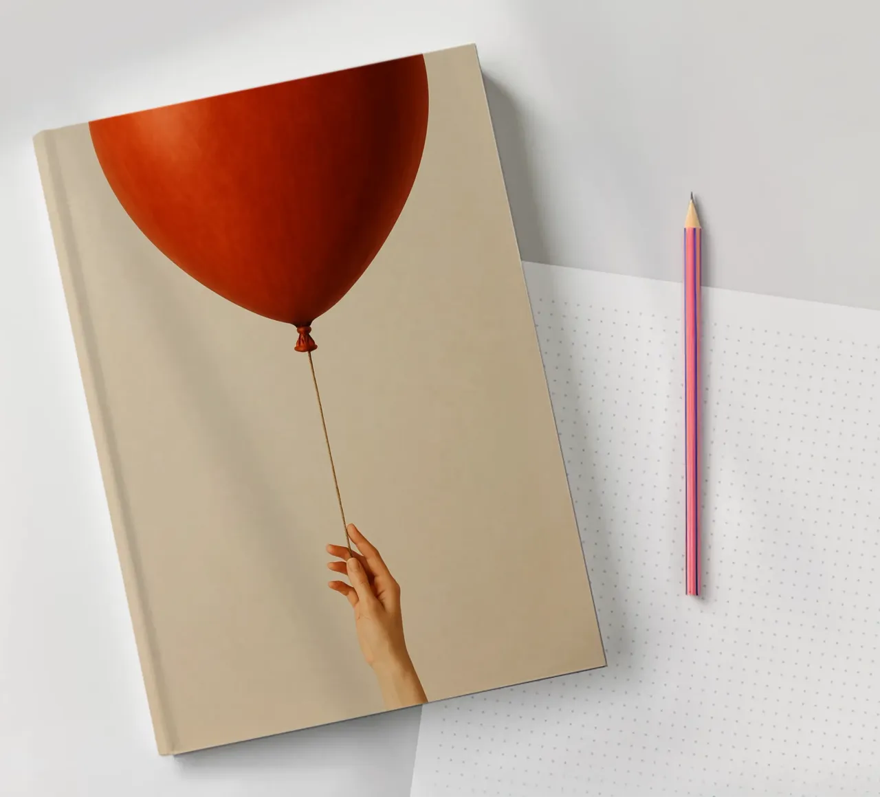 Held by a String: A Terracotta Heart Balloon notebook by Mosaic Dialogue