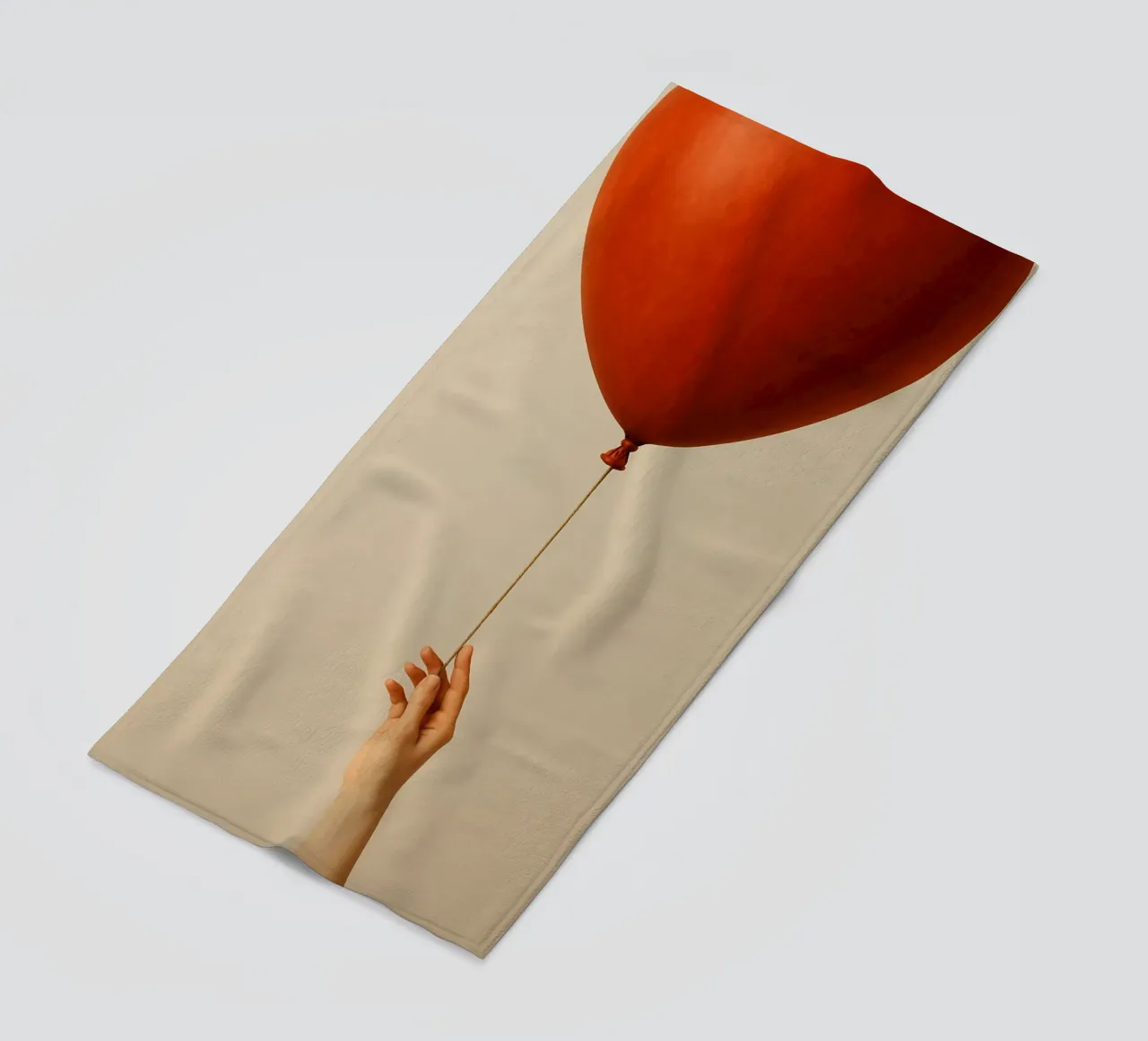 Held by a String: A Terracotta Heart Balloon telo mare da Mosaic Dialogue