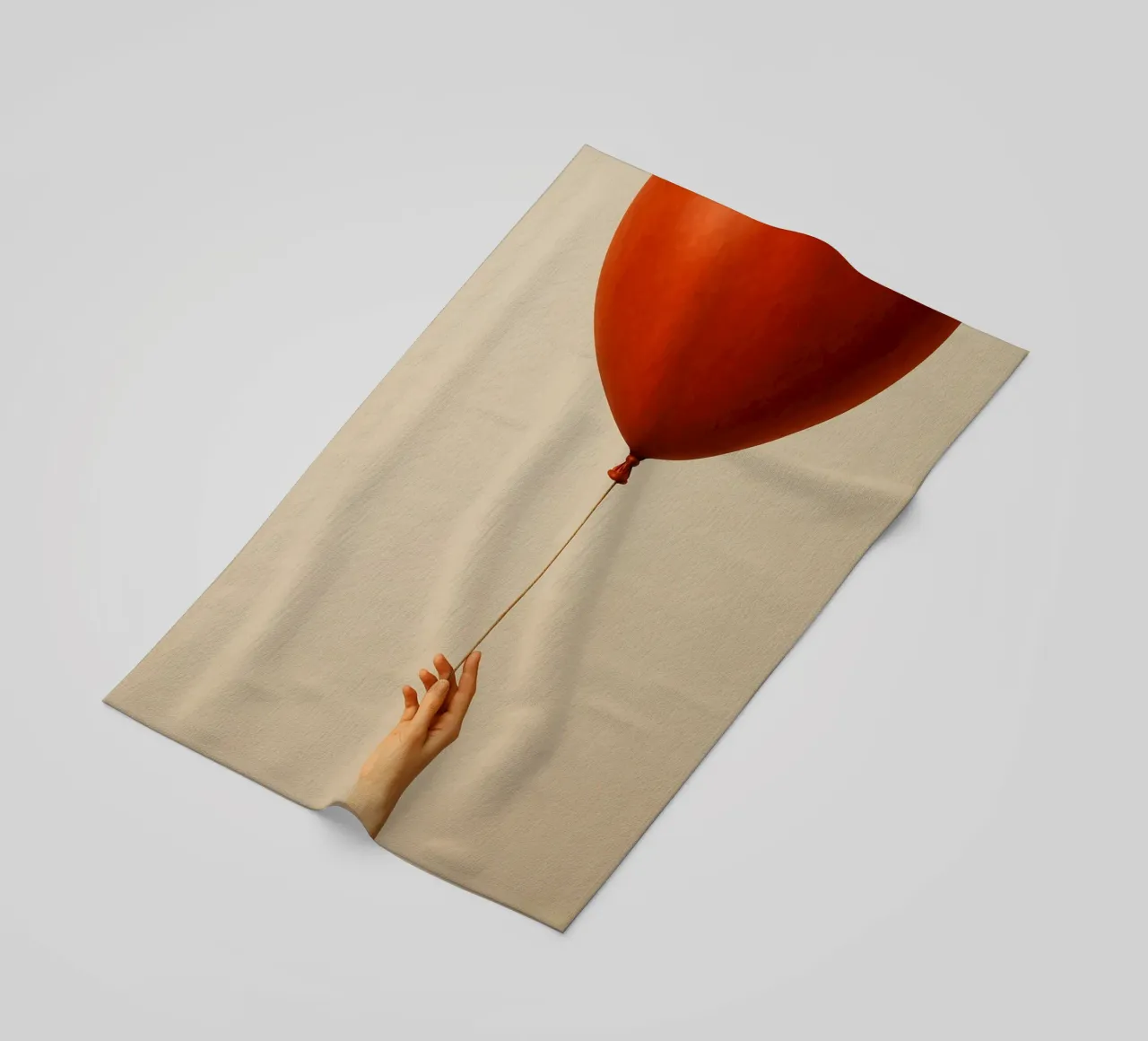 Held by a String: A Terracotta Heart Balloon telo mare da Mosaic Dialogue