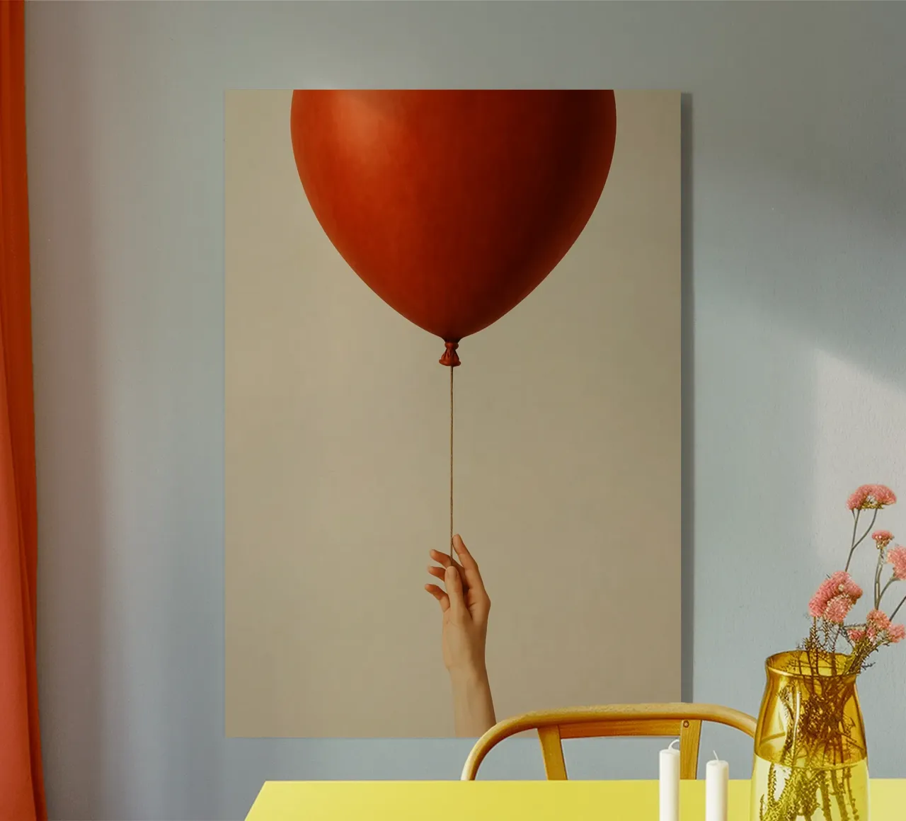 Held by a String: A Terracotta Heart Balloon plexiglass da Mosaic Dialogue
