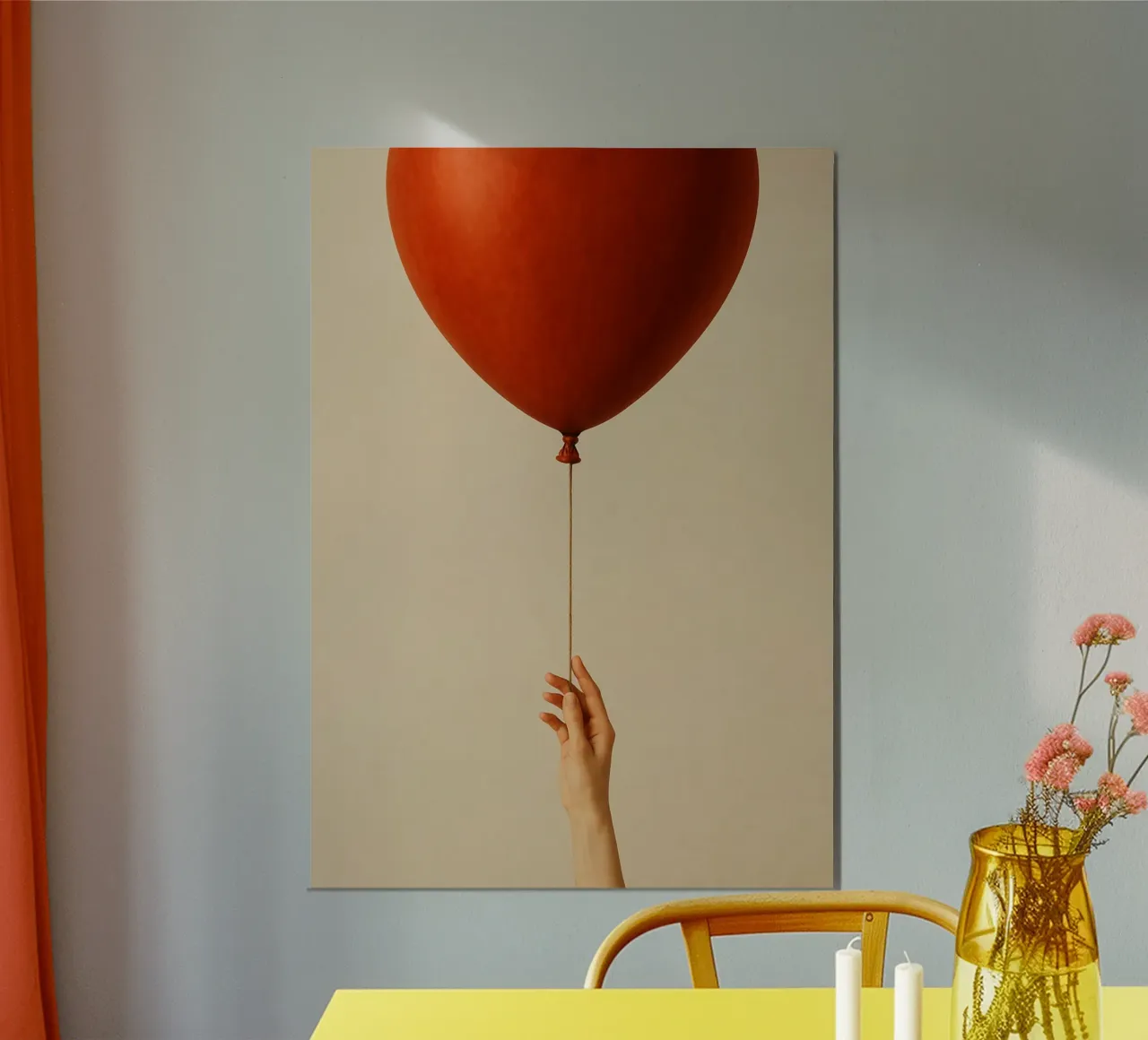 Held by a String: A Terracotta Heart Balloon pannello forex da Mosaic Dialogue