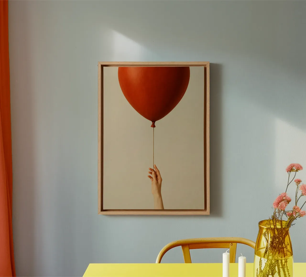 Held by a String: A Terracotta Heart Balloon tela da Mosaic Dialogue
