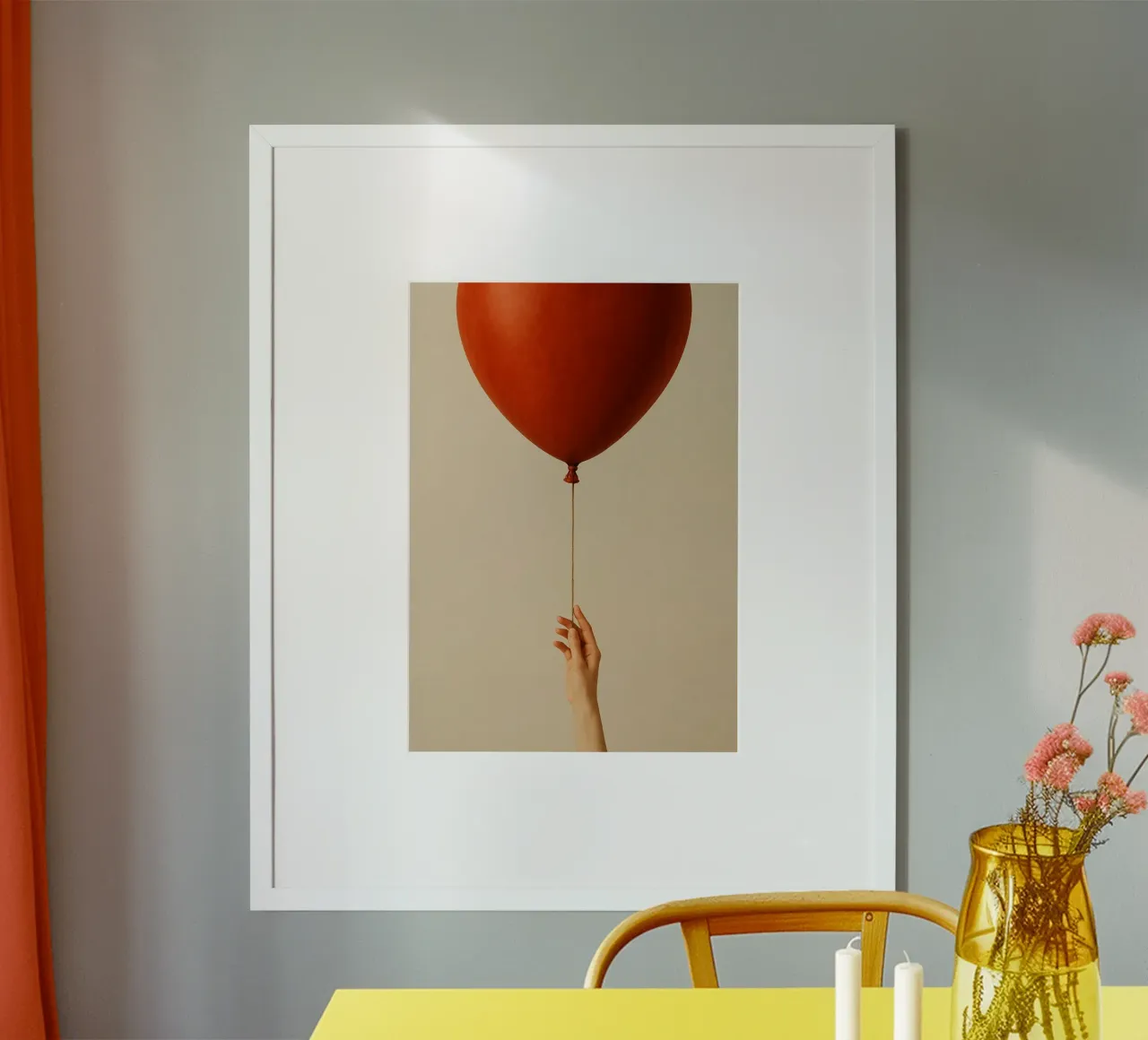 Held by a String: A Terracotta Heart Balloon carta hahnemühle da Mosaic Dialogue