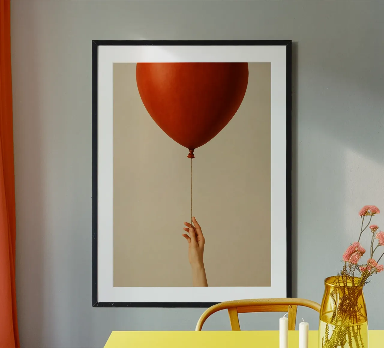 Held by a String: A Terracotta Heart Balloon carta hahnemühle da Mosaic Dialogue