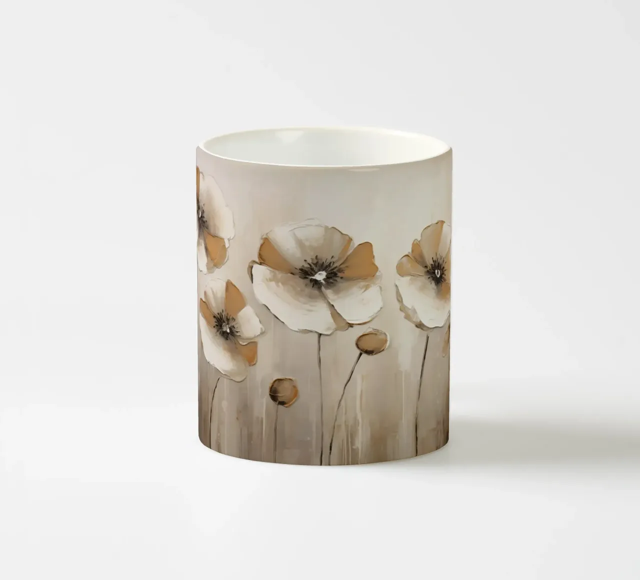 Papaveri nei colori del tortora tazza in ceramica da Imagine