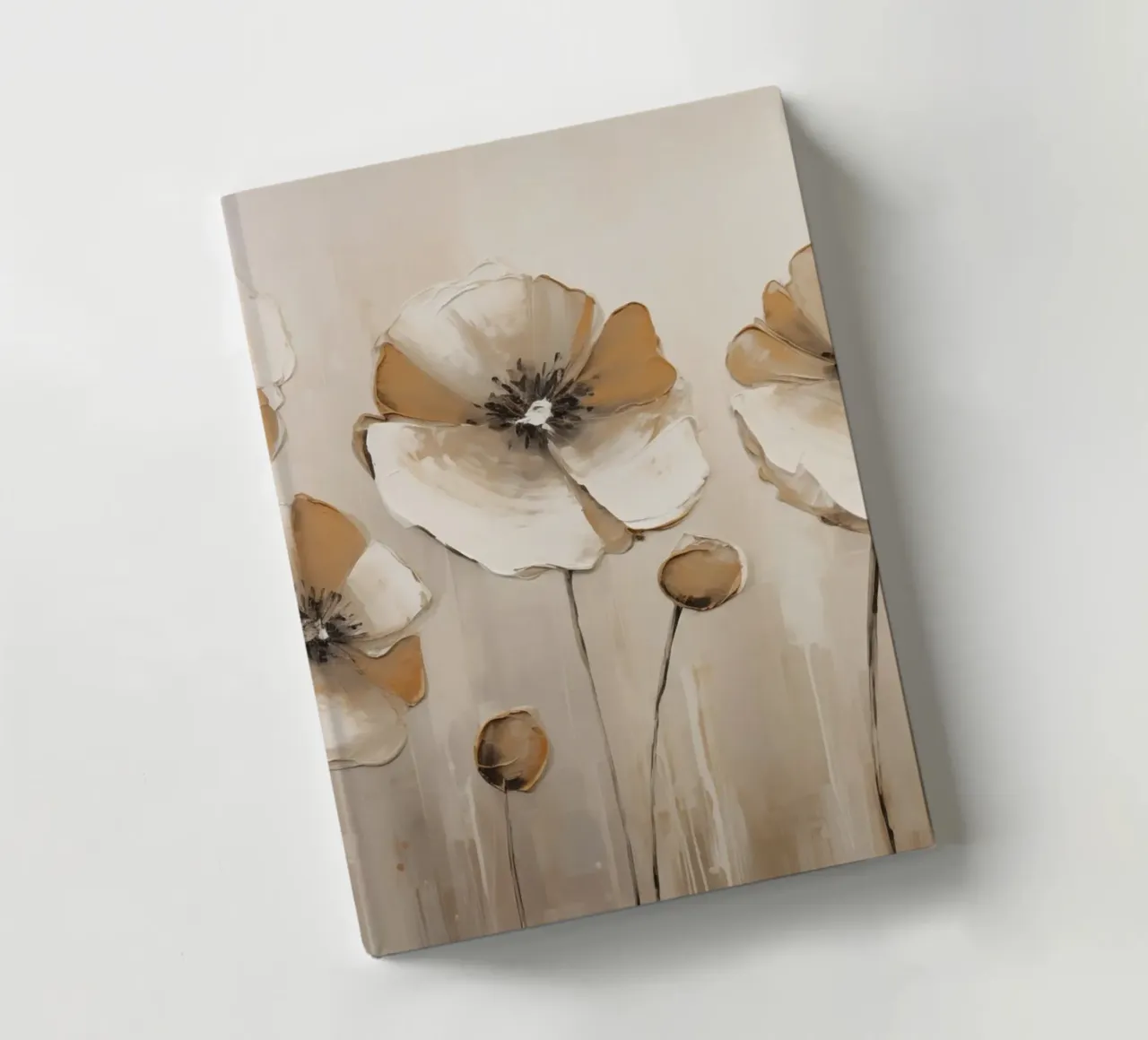 Poppies in taupe colours notebook by Imagine