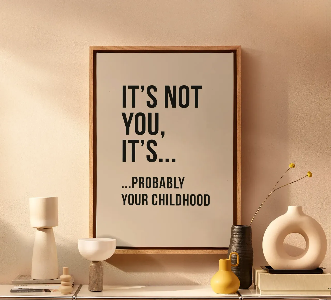 "It's Not You, It's... Your Childhood" - A Humorous Take tela con Cornice a cassetta da Mosaic Dialogue