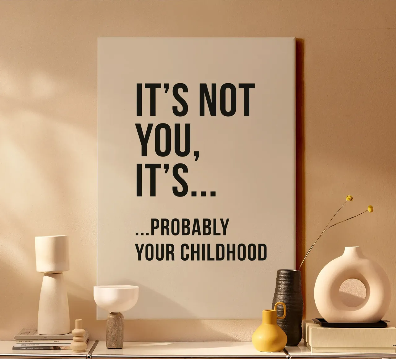 "It's Not You, It's... Your Childhood" - A Humorous Take tela con Cornice a cassetta da Mosaic Dialogue